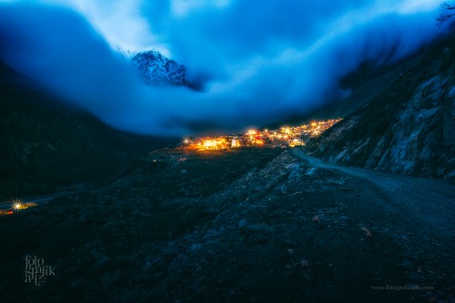 Swirly storm clouds sweep over the remote little village of Chitkul in Himachal Pradesh, India

Elevation: 3450 mts ASL